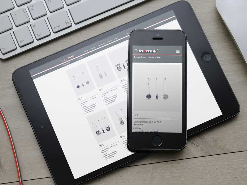 Thermik thermal protector product finder on iPad and iphone